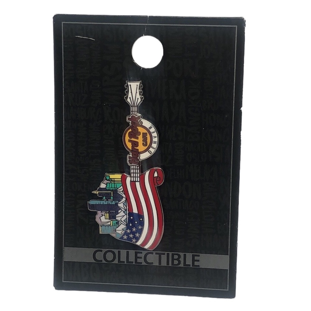 ‼️SOLD ‼️Hard Rock Cafe pin Denver Core Country Flag Guitar Series 2018